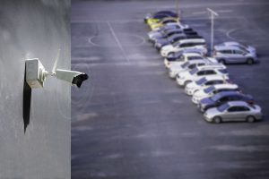 CCTV for car on the wall of parking